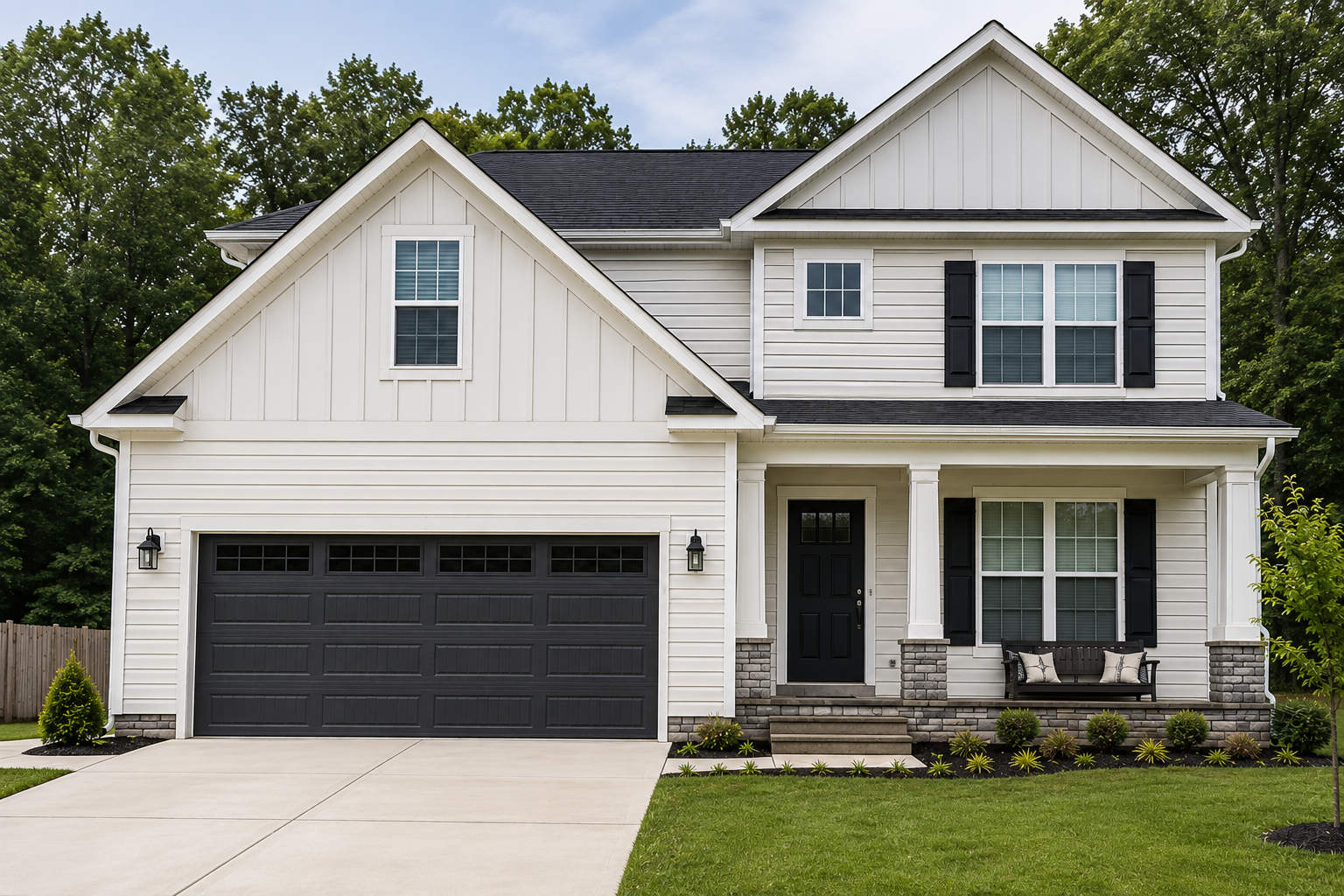 Clean vinyl siding after professional house washing by Prestige Pressure Washing