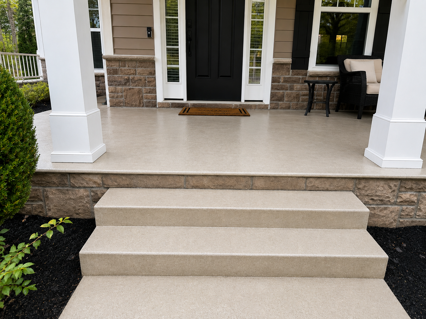 Clean concrete walkway after professional cleaning
