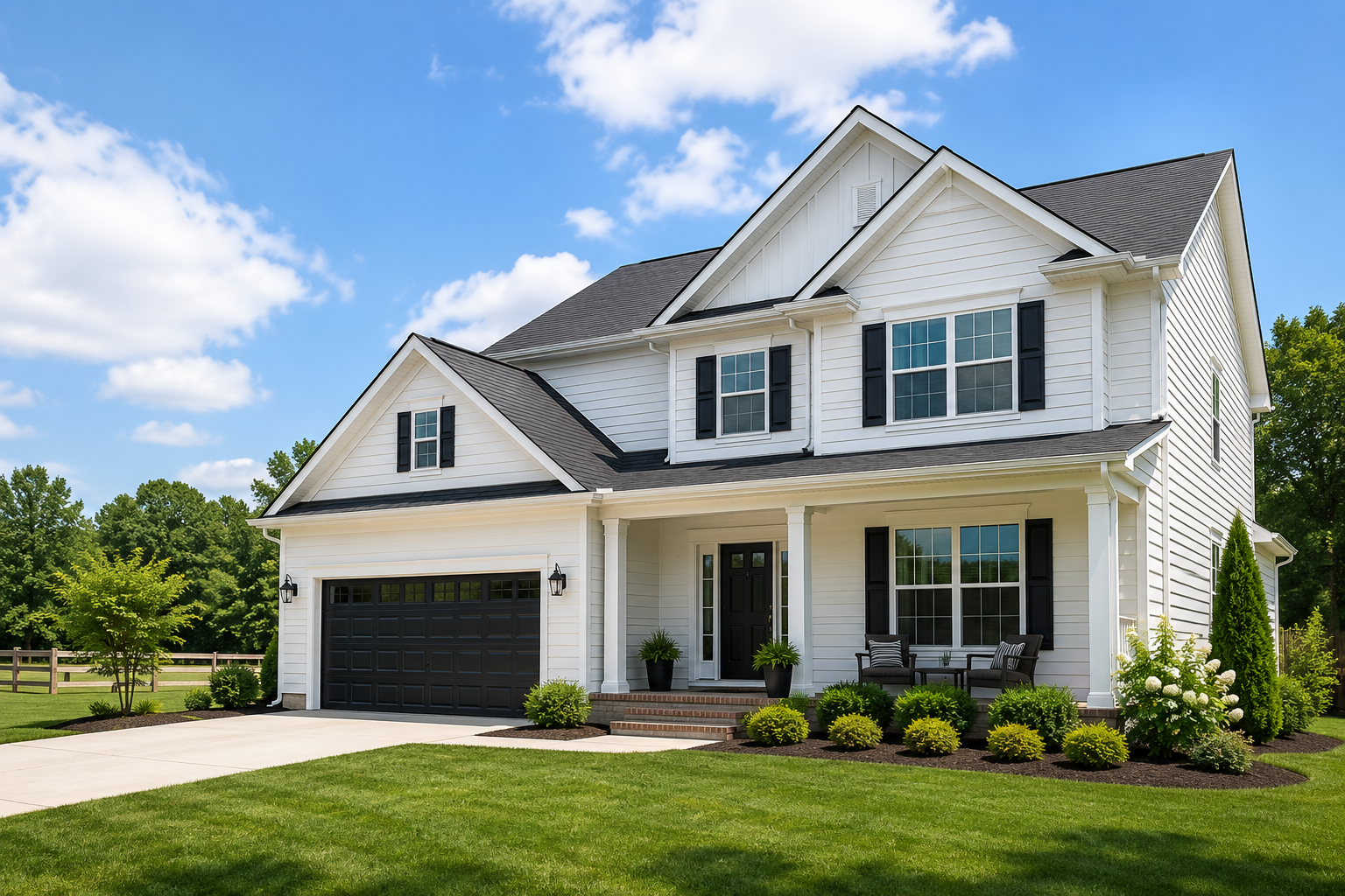Clean modern Virginia home with maintained siding and landscaping